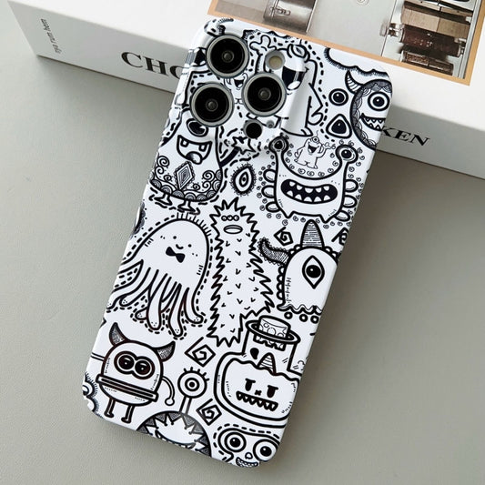 For iPhone 12 Pro Painted Pattern Precise Hole PC Phone Case(Bottle Monster) by buy2fix