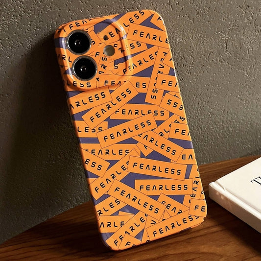 For iPhone 11 Painted Pattern Precise Hole PC Phone Case(Orange Label) by buy2fix