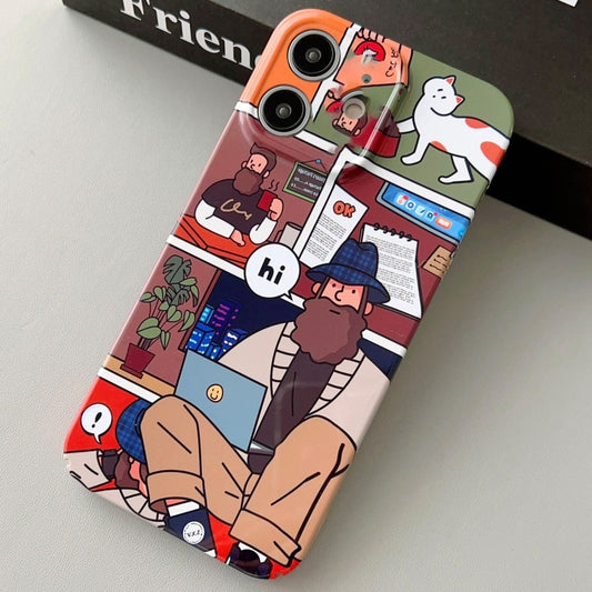For iPhone 11 Painted Pattern Precise Hole PC Phone Case(Holiday Uncle) by buy2fix