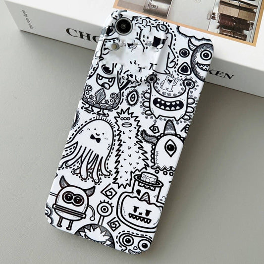 For iPhone XR Painted Pattern Precise Hole PC Phone Case(Bottle Monster) by buy2fix