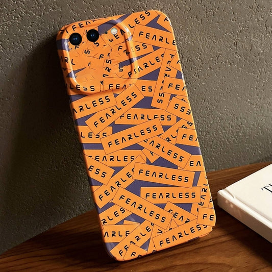 For iPhone 8 Plus / 7 Plus Painted Pattern Precise Hole PC Phone Case(Orange Label) by buy2fix