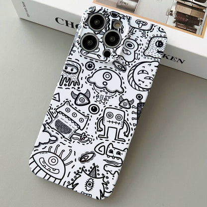 For iPhone 15 Pro Painted Pattern Precise Hole PC Phone Case(Block Monster) - iPhone 15 Pro Cases by buy2fix | Online Shopping UK | buy2fix