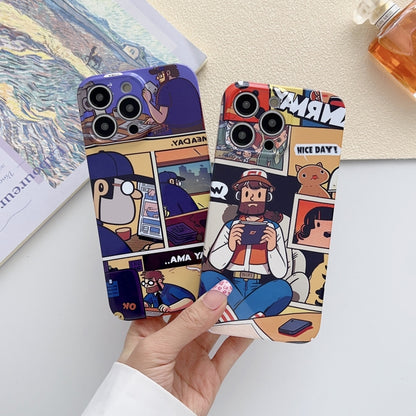 For iPhone SE 2022 / 2020 / 8 / 7 Painted Pattern Precise Hole PC Phone Case(Purple Astronaut) - iPhone SE 2022 / 2020 / 8 / 7 Cases by buy2fix | Online Shopping UK | buy2fix