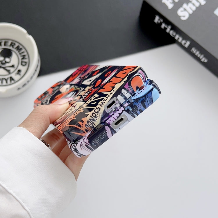 For iPhone 13 Painted Pattern Precise Hole PC Phone Case(Orange White Astronaut) by buy2fix