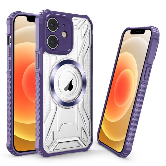 For iPhone 12 CD Texture Magsafe Phone Case(Dark Purple) - iPhone 12 / 12 Pro Cases by buy2fix | Online Shopping UK | buy2fix