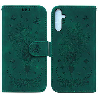 For Samsung Galaxy A25 5G Butterfly Rose Embossed Leather Phone Case(Green) by buy2fix