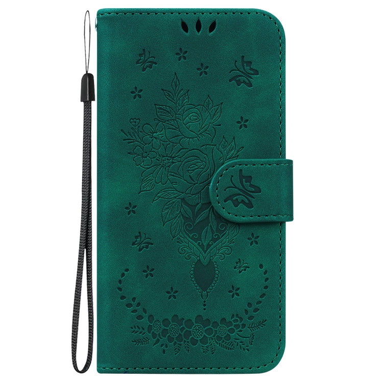 For Samsung Galaxy A25 5G Butterfly Rose Embossed Leather Phone Case(Green) by buy2fix