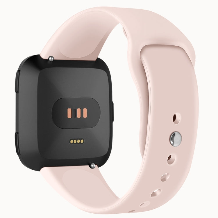 For Fitbit Versa 2 / Fitbit Versa / Fitbit Versa Lite Solid Color Silicone Watch Band, Size:S(Sand Pink) - Smart Wear by buy2fix | Online Shopping UK | buy2fix