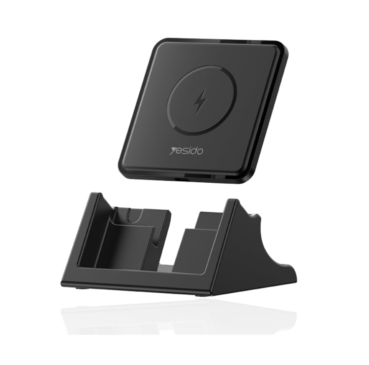 Yesido DS15 15W Desktop Wireless Fast Charger with Detachable Phone Holder(Black) - Wireless Charger by Yesido | Online Shopping UK | buy2fix