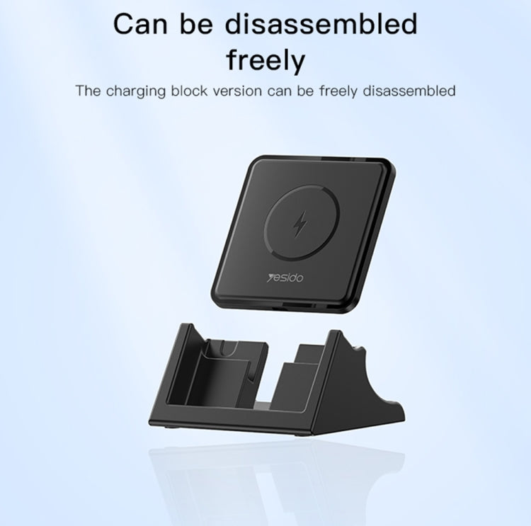 Yesido DS15 15W Desktop Wireless Fast Charger with Detachable Phone Holder(Black) - Wireless Charger by Yesido | Online Shopping UK | buy2fix