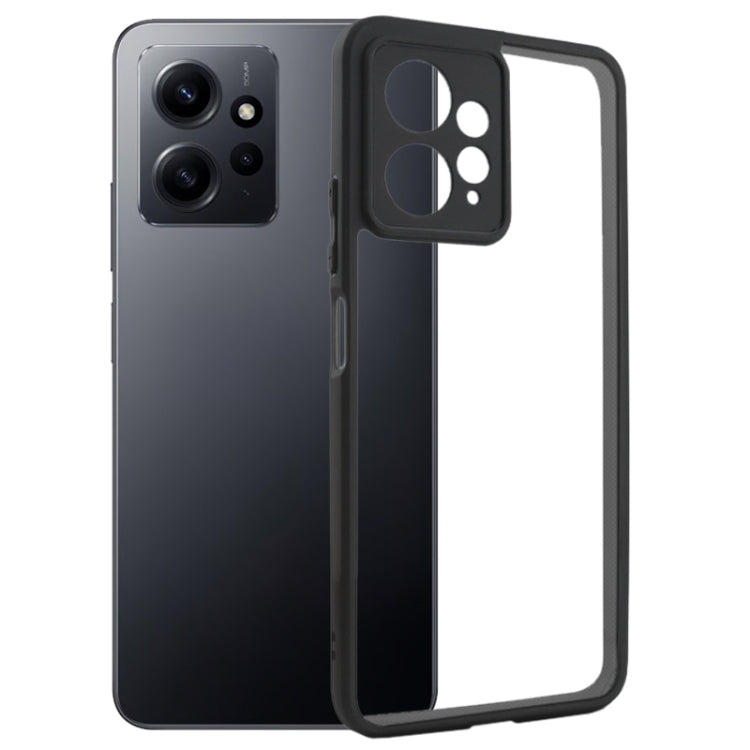 For Xiaomi Redmi Note 12 4G Frosted TPU + Transparent PC Phone Case(Black) by buy2fix