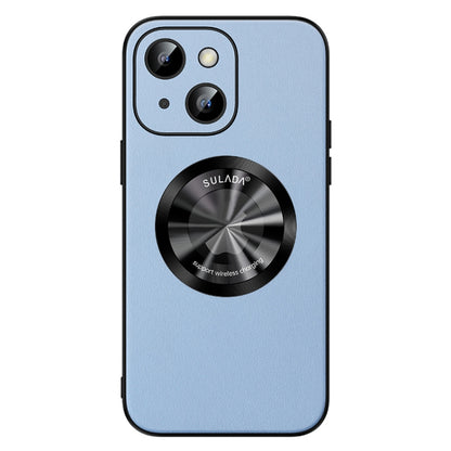 For iPhone 15 SULADA Microfiber Leather MagSafe Magnetic Phone Case(Sierra Blue) - iPhone 15 Cases by SULADA | Online Shopping UK | buy2fix