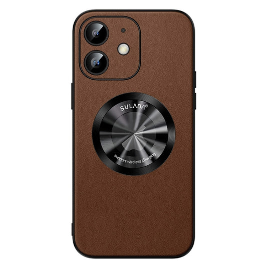 For iPhone 12 SULADA Microfiber Leather MagSafe Magnetic Phone Case(Brown) - iPhone 12 / 12 Pro Cases by SULADA | Online Shopping UK | buy2fix