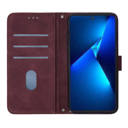 For Tecno Pova 5 4G / LH7N Crossbody 3D Embossed Flip Leather Phone Case(Wine Red) by buy2fix