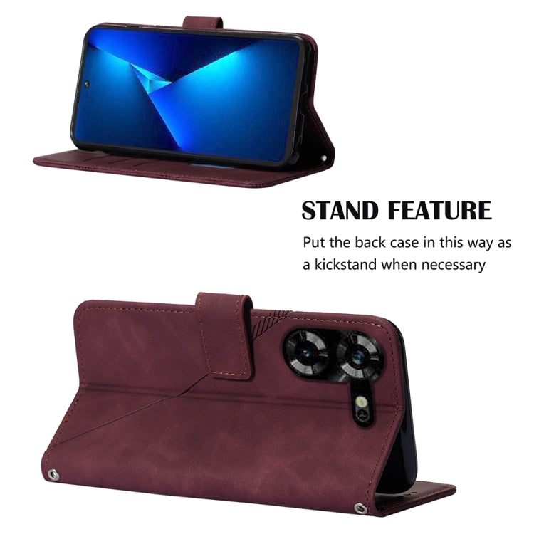 For Tecno Pova 5 4G / LH7N Crossbody 3D Embossed Flip Leather Phone Case(Wine Red) by buy2fix
