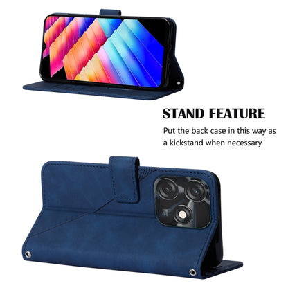 For Tecno Spark 10C / K15Q Crossbody 3D Embossed Flip Leather Phone Case(Blue) by buy2fix