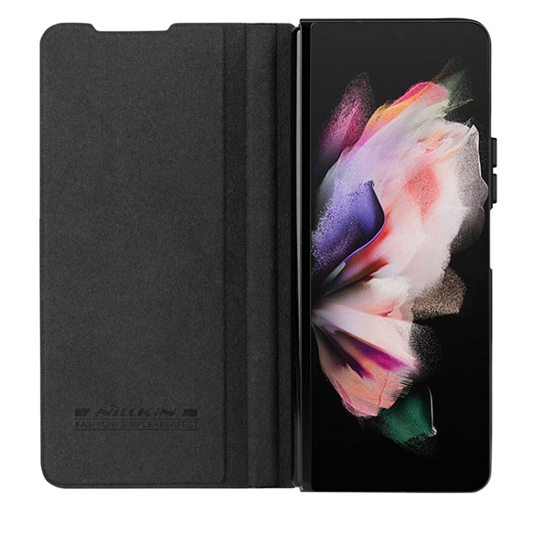 For Samsung Galaxy Z Fold5 NILLKIN QIN Series Pro Sliding Camera Cover Design Leather Phone Case(Black) - Galaxy Z Fold5 Cases by NILLKIN | Online Shopping UK | buy2fix