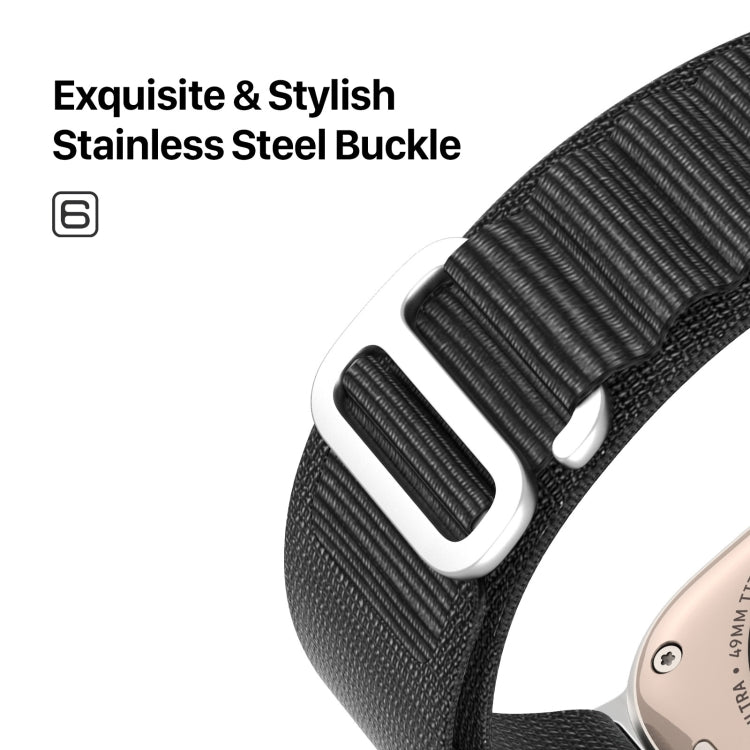 For Apple Watch SE 2023 44mm DUX DUCIS GS Series Nylon Loop Watch Band(Black) by DUX DUCIS