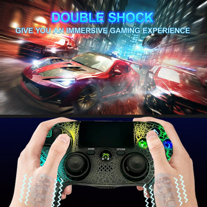 Crack Pattern RGB Light Wireless Game Controller for PS4 / PC / Android / iOS(Black) - Gamepads by buy2fix | Online Shopping UK | buy2fix