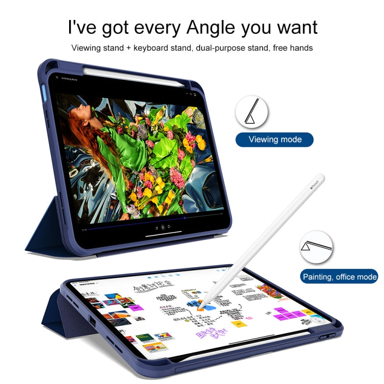 For iPad 10th Gen 10.9 2022 3-Fold Holder Armor Smart Leather Tablet Case(Royal Blue) - iPad 10th Gen 10.9 Cases by buy2fix | Online Shopping UK | buy2fix