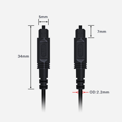 1m EMK OD2.2mm Digital Audio Optical Fiber Cable Plastic Speaker Balance Cable(Black) - Audio Optical Cables by EMK | Online Shopping UK | buy2fix