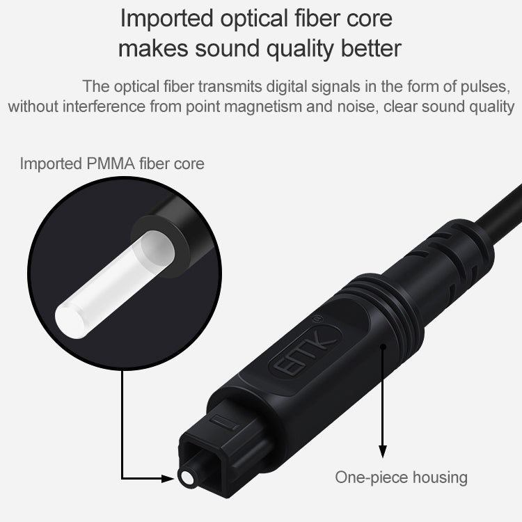 10m EMK OD2.2mm Digital Audio Optical Fiber Cable Plastic Speaker Balance Cable(Black) - Audio Optical Cables by EMK | Online Shopping UK | buy2fix