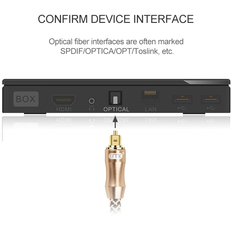 0.5m EMK OD6.0mm Gold-plated TV Digital Audio Optical Fiber Connecting Cable - Audio Optical Cables by EMK | Online Shopping UK | buy2fix