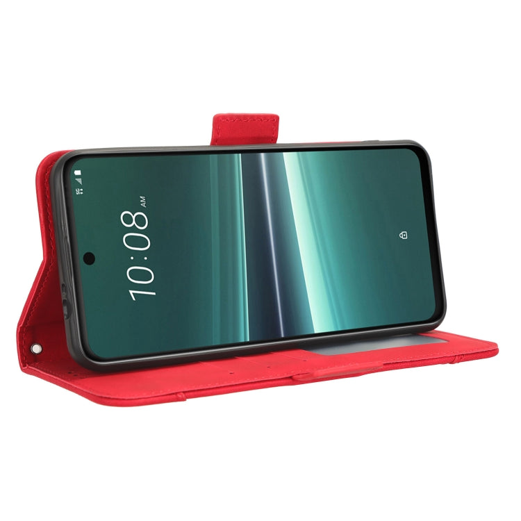 For HTC U23 / U23 Pro Skin Feel Calf Texture Card Slots Leather Phone Case(Red) - HTC by buy2fix | Online Shopping UK | buy2fix