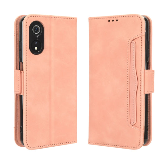 For Cubot P60 Skin Feel Calf Texture Card Slots Leather Phone Case(Pink) by buy2fix