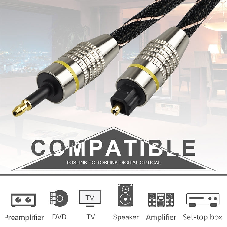 2m EMK OD6.0mm Square Port to Round Port Set-top Box Digital Audio Optical Fiber Connecting Cable - Audio Optical Cables by EMK | Online Shopping UK | buy2fix