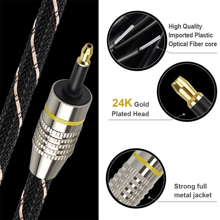 2m EMK OD6.0mm Square Port to Round Port Set-top Box Digital Audio Optical Fiber Connecting Cable - Audio Optical Cables by EMK | Online Shopping UK | buy2fix