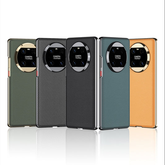 For Huawei Mate 40 Pro GKK Electroplating Leather Surface Phone Case(Yellow) by GKK