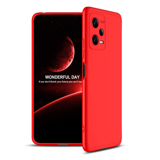 For Xiaomi Redmi Note 12 5G Global GKK Three Stage Splicing Full Coverage PC Phone Case(Red) - Note 12 Cases by GKK | Online Shopping UK | buy2fix