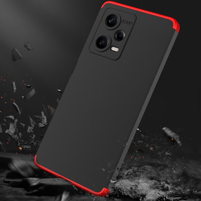 For Xiaomi Redmi Note 12 Pro 5G Global GKK Three Stage Splicing Full Coverage PC Phone Case(Black Red) - Note 12 Pro Cases by GKK | Online Shopping UK | buy2fix