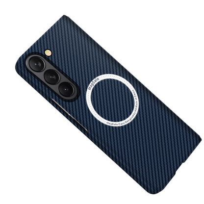 For Samsung Galaxy Z Fold5 Carbon Fiber Texture MagSafe Magnetic Phone Case(Blue) - Galaxy Z Fold5 Cases by buy2fix | Online Shopping UK | buy2fix