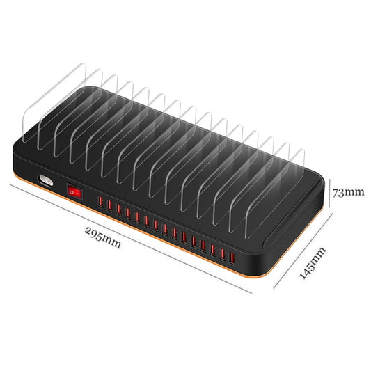 WLX-815P 180W 15 Ports USB Fast Charging Dock Smart Charger with Holder, UK Plug by buy2fix