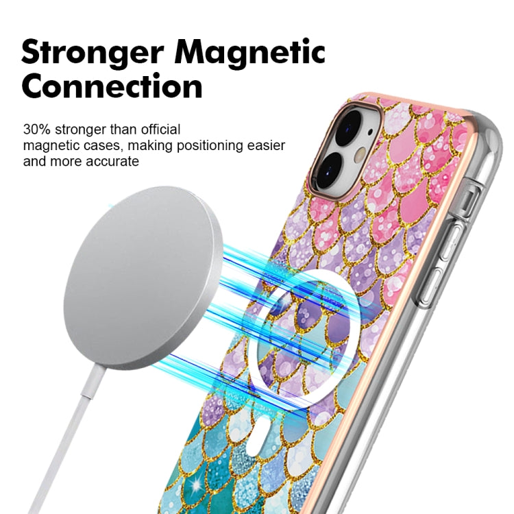 For iPhone 11 Marble Pattern Dual-side IMD Magsafe TPU Phone Case(Colorful Scales) by buy2fix