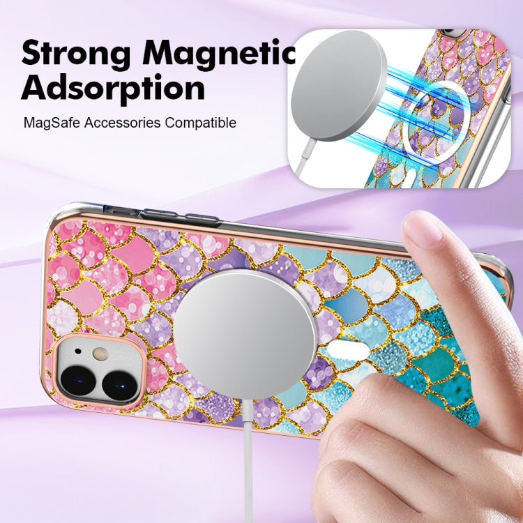 For iPhone 11 Marble Pattern Dual-side IMD Magsafe TPU Phone Case(Colorful Scales) by buy2fix