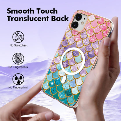 For iPhone 11 Marble Pattern Dual-side IMD Magsafe TPU Phone Case(Colorful Scales) by buy2fix