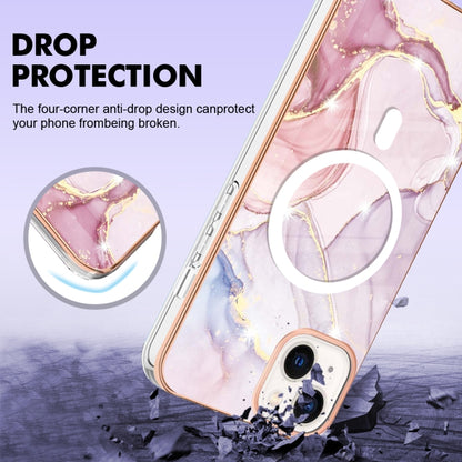 For iPhone 13 Marble Pattern Dual-side IMD Magsafe TPU Phone Case(Rose Gold 005) - iPhone 13 Cases by buy2fix | Online Shopping UK | buy2fix