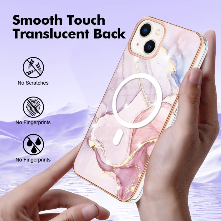 For iPhone 13 Marble Pattern Dual-side IMD Magsafe TPU Phone Case(Rose Gold 005) - iPhone 13 Cases by buy2fix | Online Shopping UK | buy2fix