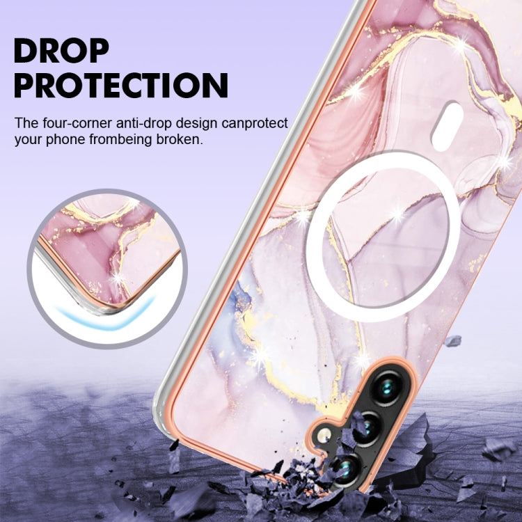 For Samsung Galaxy A54 5G Marble Pattern Dual-side IMD Magsafe TPU Phone Case(Rose Gold 005) - Galaxy Phone Cases by buy2fix | Online Shopping UK | buy2fix