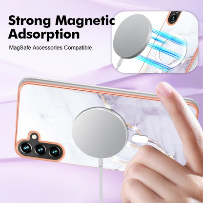 For Samsung Galaxy A54 5G Marble Pattern Dual-side IMD Magsafe TPU Phone Case(White 006) - Galaxy Phone Cases by buy2fix | Online Shopping UK | buy2fix