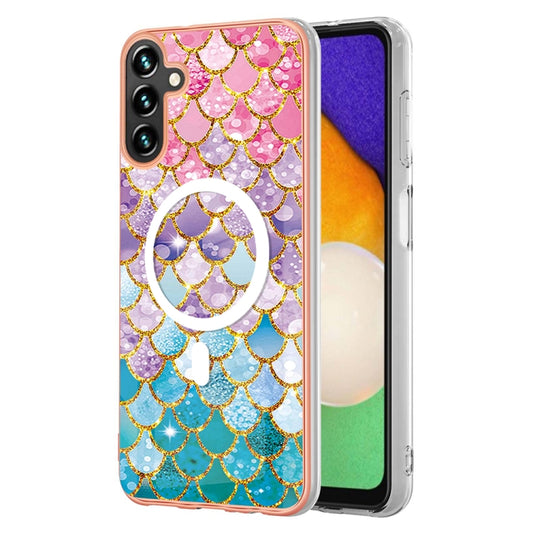 For Samsung Galaxy A54 5G Marble Pattern Dual-side IMD Magsafe TPU Phone Case(Colorful Scales) - Galaxy Phone Cases by buy2fix | Online Shopping UK | buy2fix