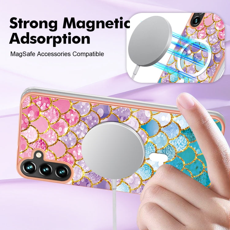 For Samsung Galaxy A54 5G Marble Pattern Dual-side IMD Magsafe TPU Phone Case(Colorful Scales) - Galaxy Phone Cases by buy2fix | Online Shopping UK | buy2fix