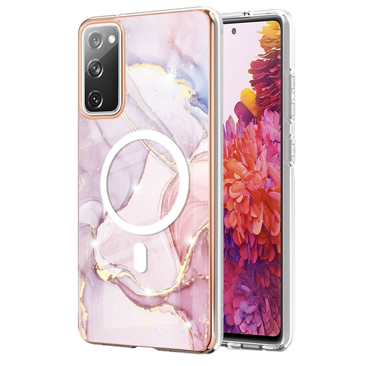 For Samsung Galaxy S20 FE 5G&4G / S20 Lite / S20 Fan Edition Marble Pattern Dual-side IMD Magsafe TPU Phone Case(Rose Gold 005) by buy2fix