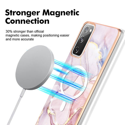 For Samsung Galaxy S20 FE 5G&4G / S20 Lite / S20 Fan Edition Marble Pattern Dual-side IMD Magsafe TPU Phone Case(Rose Gold 005) by buy2fix
