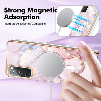 For Samsung Galaxy S20 FE 5G&4G / S20 Lite / S20 Fan Edition Marble Pattern Dual-side IMD Magsafe TPU Phone Case(Rose Gold 005) by buy2fix