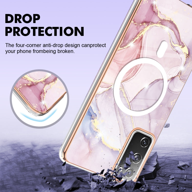 For Samsung Galaxy S20 FE 5G&4G / S20 Lite / S20 Fan Edition Marble Pattern Dual-side IMD Magsafe TPU Phone Case(Rose Gold 005) by buy2fix