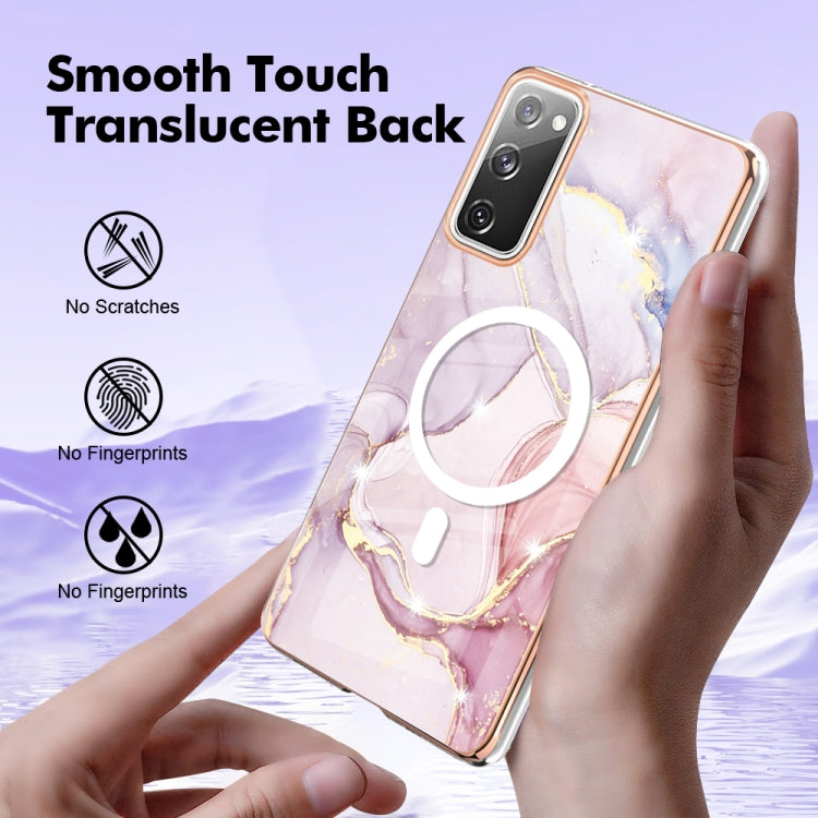 For Samsung Galaxy S20 FE 5G&4G / S20 Lite / S20 Fan Edition Marble Pattern Dual-side IMD Magsafe TPU Phone Case(Rose Gold 005) by buy2fix